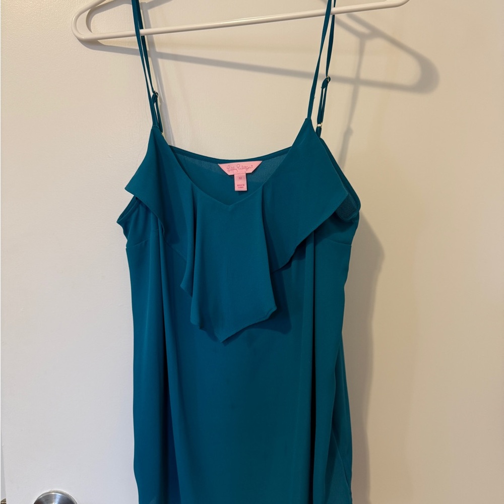 Lilly Pulitzer Dark Teal Camisole with Ruffle Detail